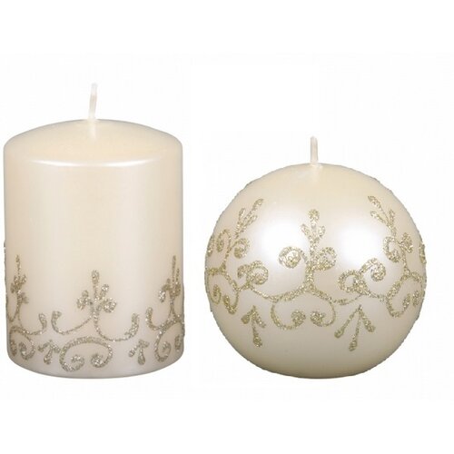 Świeczka świąteczna Tiffany walec, beżowy