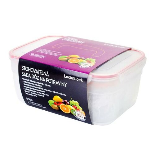 LOCKnLOCK Set of Lock rectangular food containers,5 pcs
