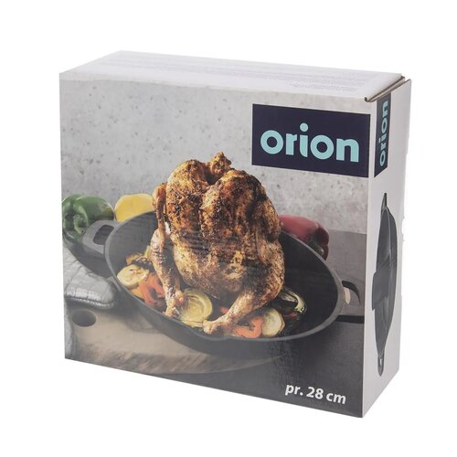 Orion Patelnia ze stojakiem do kurczaka Żeliwo, 28 cm