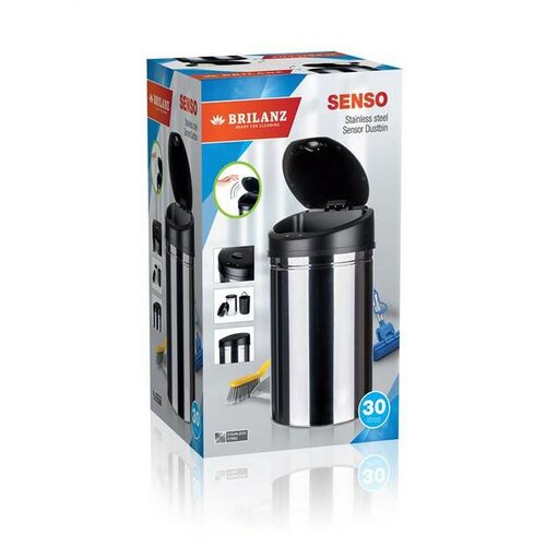 Brilanz Безконтактний смітник Senzo 30 л, круглий,нержавіюча сталь
