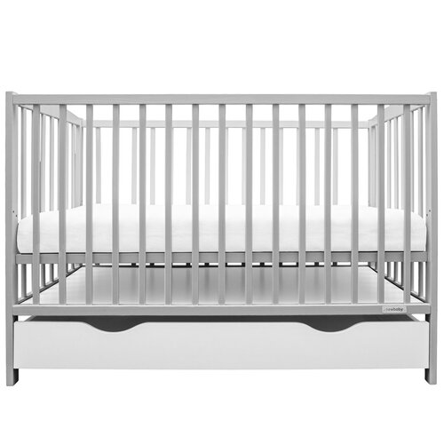 Pătuț New Baby Lilly cu sertar, gri