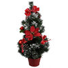 Vánoční stromek s poinsettií Rojo červená, 50 cm