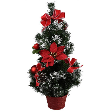 Vianočný stromček s poinsettiou Rojo červená, 50 cm