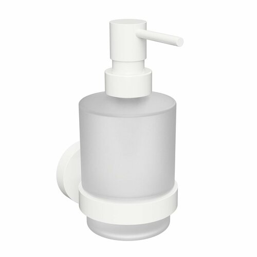 Sapho XR103W X-Round White dávkovač mydla 200 ml, mliečne sklo/biela