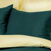 Kvalitex Satin-Bettwäsche Luxury Collection dunkelgrün/creme, 140 x 200 cm, 70 x 90 cm