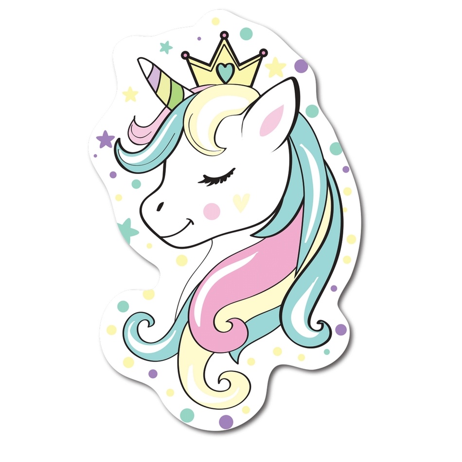 Jerry Fabrics Tvarovaný polštářek Unicorn white, 25 x 30 cm