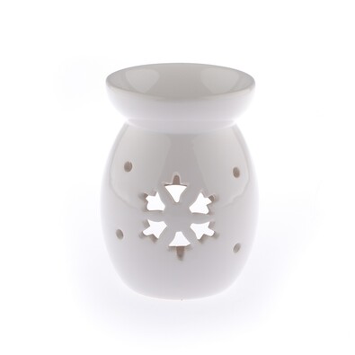 Ceramiczny kominek aromatyczny Płatek śniegu, biały