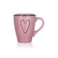 Cană ceramică Banquet HEART 310 ml, 6 buc.,roz