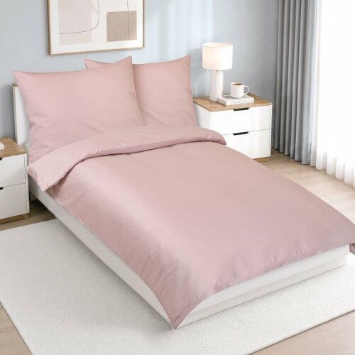 Set de lenjerie de pat din satin Bellatex Lux, roz deschis, 140 × 200, 70 × 90 cm