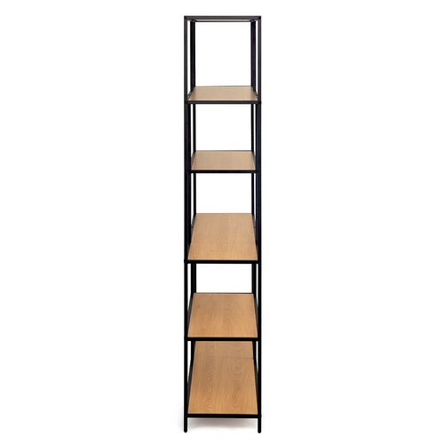 Kovový regál LOFTY GRID Asym Oak, 185 x 77 cm