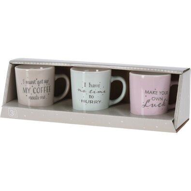 EH 3-teiliges Set aus Porzellantassen Coffee time, 100 ml