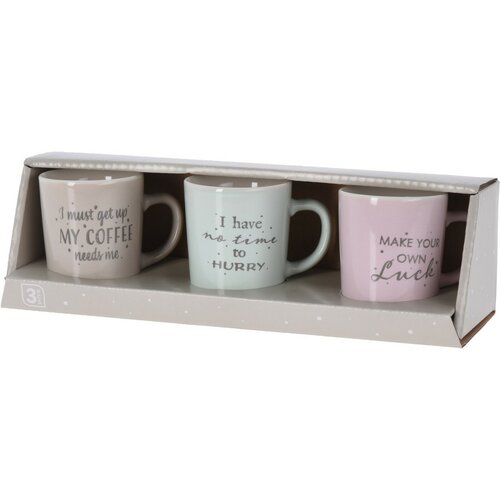 EH 3-teiliges Set aus Porzellantassen Coffee time, 100 ml