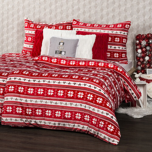 Lenjerie pat de Crăciun 4Home Vis de iarnă, microflanel, 160x 200 cm, 2x 70 x 80 cm