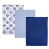 Kuchyňská utěrka Blue Shapes, 50 x 70 cm, sada 3 ks