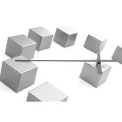 Future Time FT3000SI Cubic silver Designové samolepicí hodiny, pr. 50 cm