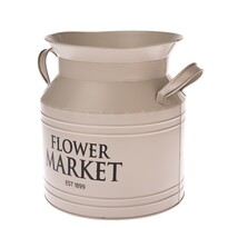 Flower Market bézs fém virágtartó,, 23 x 23 x 20 cm
