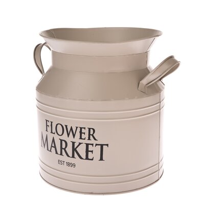 Kovový obal na květináč Flower Market, béžová , 23x 23 x 20 cm