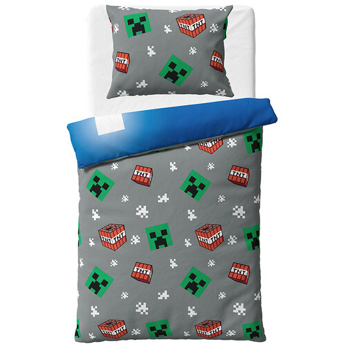 Дитяча постільна білизна Minecraft CreeperExplode, 140 x 200 см, 70 x 90 см