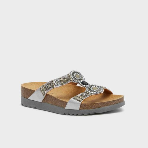 Scholl Gesundheitsschuhe New Bogotà Wedge Silber, Größe 37