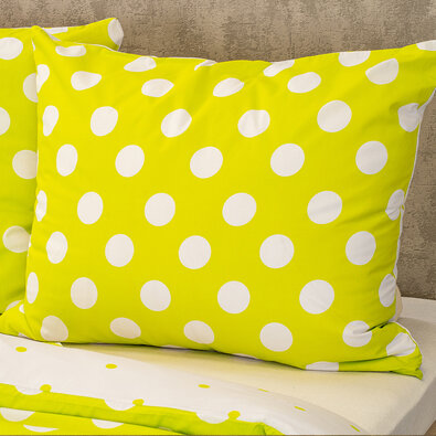 4Home Pościel bawełniana Zielone groszki, 140 x 220 cm, 70 x 90 cm