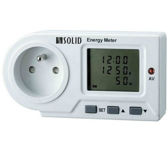 Cyfrowy miernik zużycia energii elektrycznej, Solight, biały,