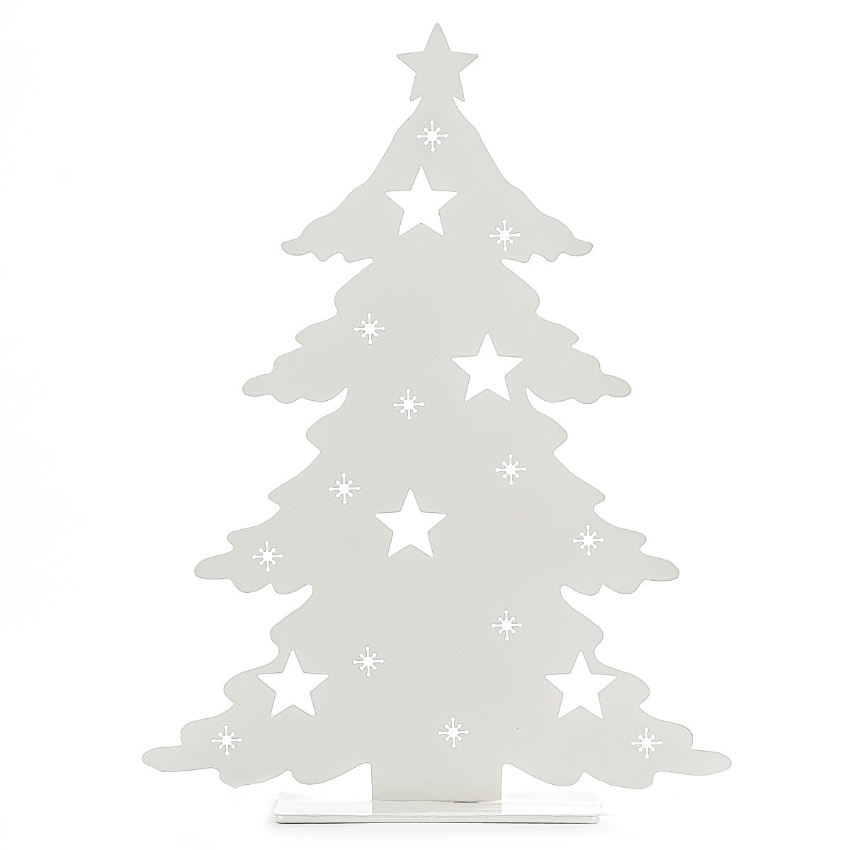 Vánoční svícen Christmas mood, bílá, kov, v. 40 cm, š. 31 cm