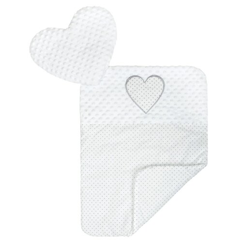 New Baby Cuib de lux cu pernă și pătură din MinkyHeart, alb