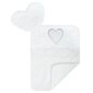 Cuib bebeluși New Baby de lux cu pernă și pătură din Minky Heart, alb