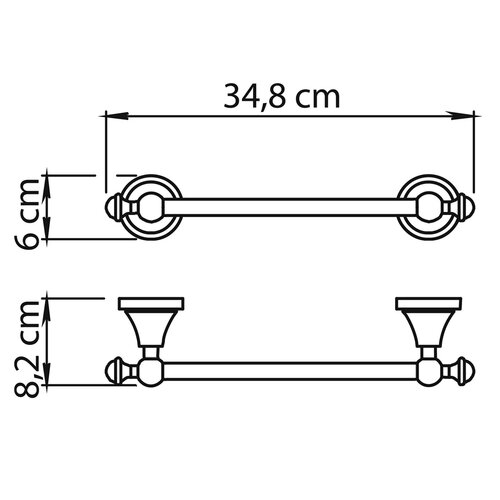 GEDY NV213013 Nevis Uchwyt na ręcznik 30 x 8,2 cm, chrom