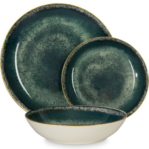 BerlingerHaus 18 darabos tányérkészlet MatteGreen, zöld