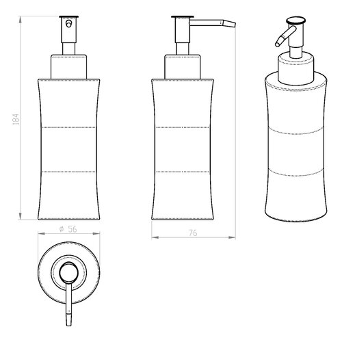 Dozator de săpun GEDY PR8121, oțel inoxidabil lustruit/periat