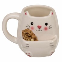 Tasse Katze mit Tasche für Kekse, 400 ml