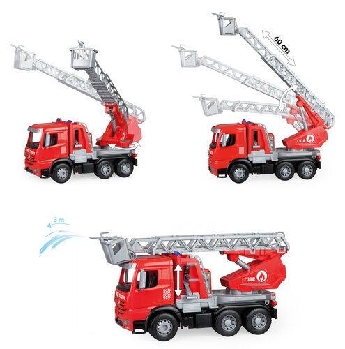 Lena Hasičské auto s funkční stříkačkou Mercedes  Benz Arocs, 47 cm