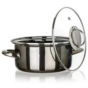 Banquet Hrniec smaltovaný METALLIC Black 20 cm, 2 l, s pokrievkou