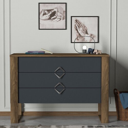 Comodă Bumerang Anthracite and Walnut