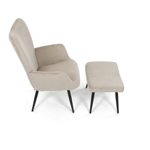 Scaun pentru relaxare cu suport pentru picioare L7285 CRM6, crem