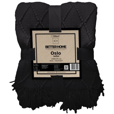 Domarex Deka Oslo so strapcami čierna, 130 x 170 cm