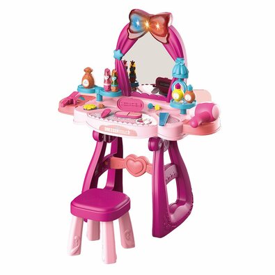 Baby Mix Dětský toaletní stolek s židličkou růžová, 57 x 29 x 69,5 cm