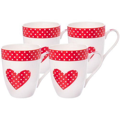 Orion Set porcelanastih skodelic Tečka 380 ml, 4kos