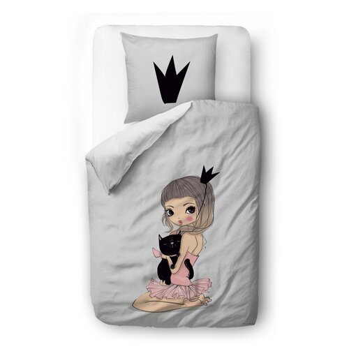 Butter Kings Satynowa pościel dziecięca do łóżeczk a Princess Baletka, 100 x 130 cm, 40 x 60 cm