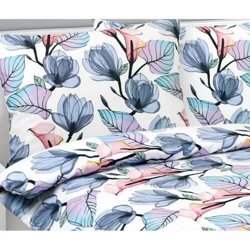 Bellatex Baumwollbettwäsche Wiese blau, 140 x 200 cm, 70 x 90 cm