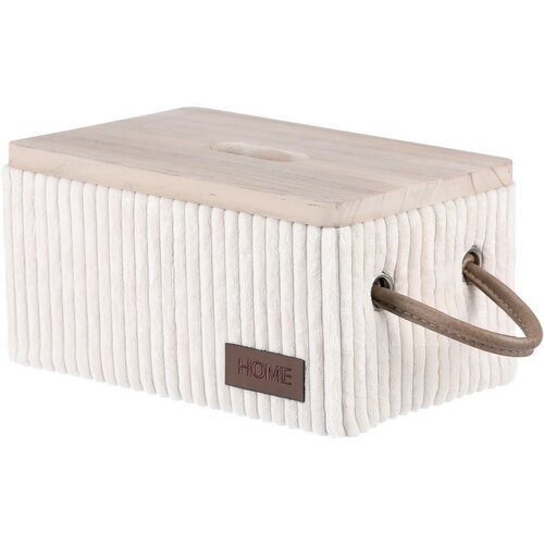 Autronic Set of 5 fabric storage boxes, cream