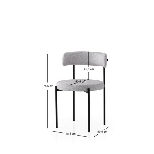 Esszimmerstuhl-Set Gini Light Grey and Black, 2 Stück