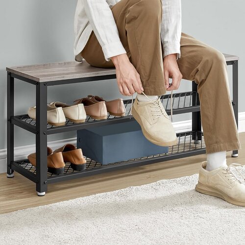 Stojan na topánky E1078 GREY, sivý, 2 poschodia