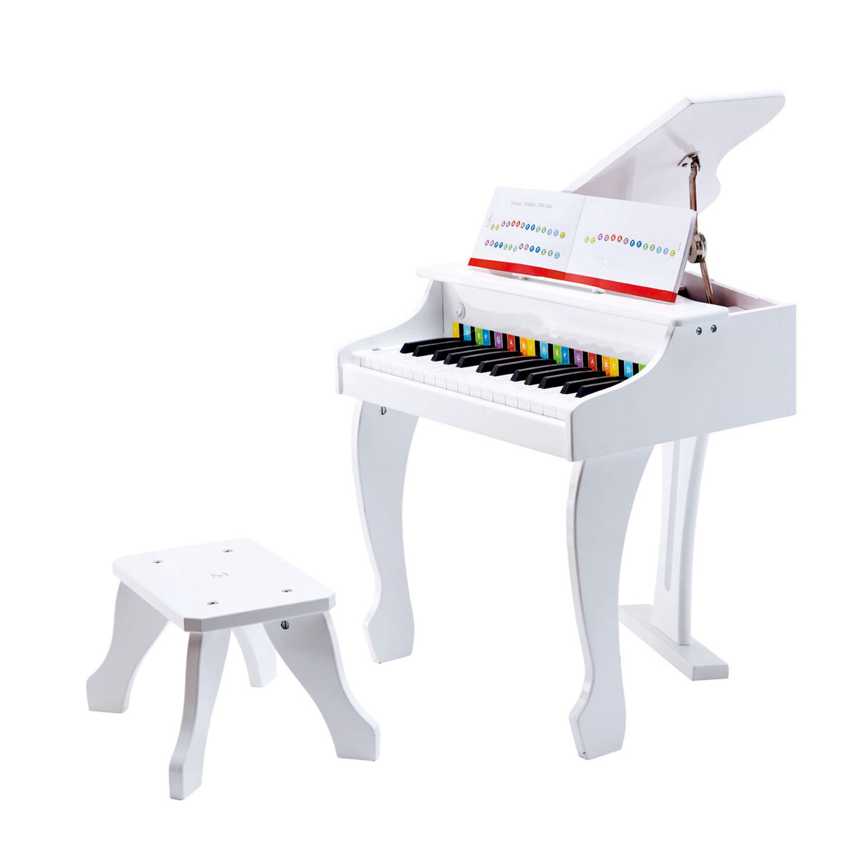Hape Deluxe biele piáno so stoličkou, 50 x 60 x 52 cm