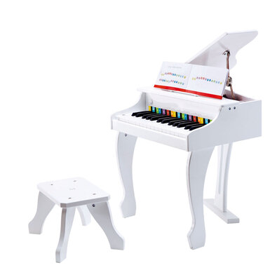 Hape Deluxe weißes Klavier mit Hocker, 50 x 60 x 52 cm