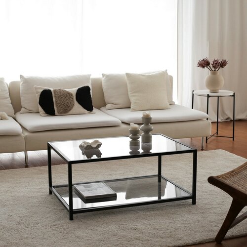 Couchtisch Astro Black mit dunklem Glas