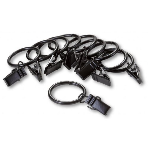 Obroč z zaponko in kavljem za 16–20 mm, črnnikelj, 10 kosov