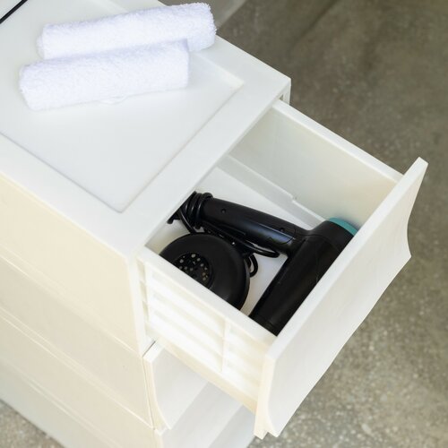 Modulare Aufbewahrungsbox Wave twin Snow mit Rollen, 54,6 x 43,4 x 22 cm