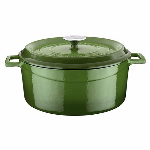 LAVA Metal Oală din fontă, diametru 28 cm, verde,6,7 l